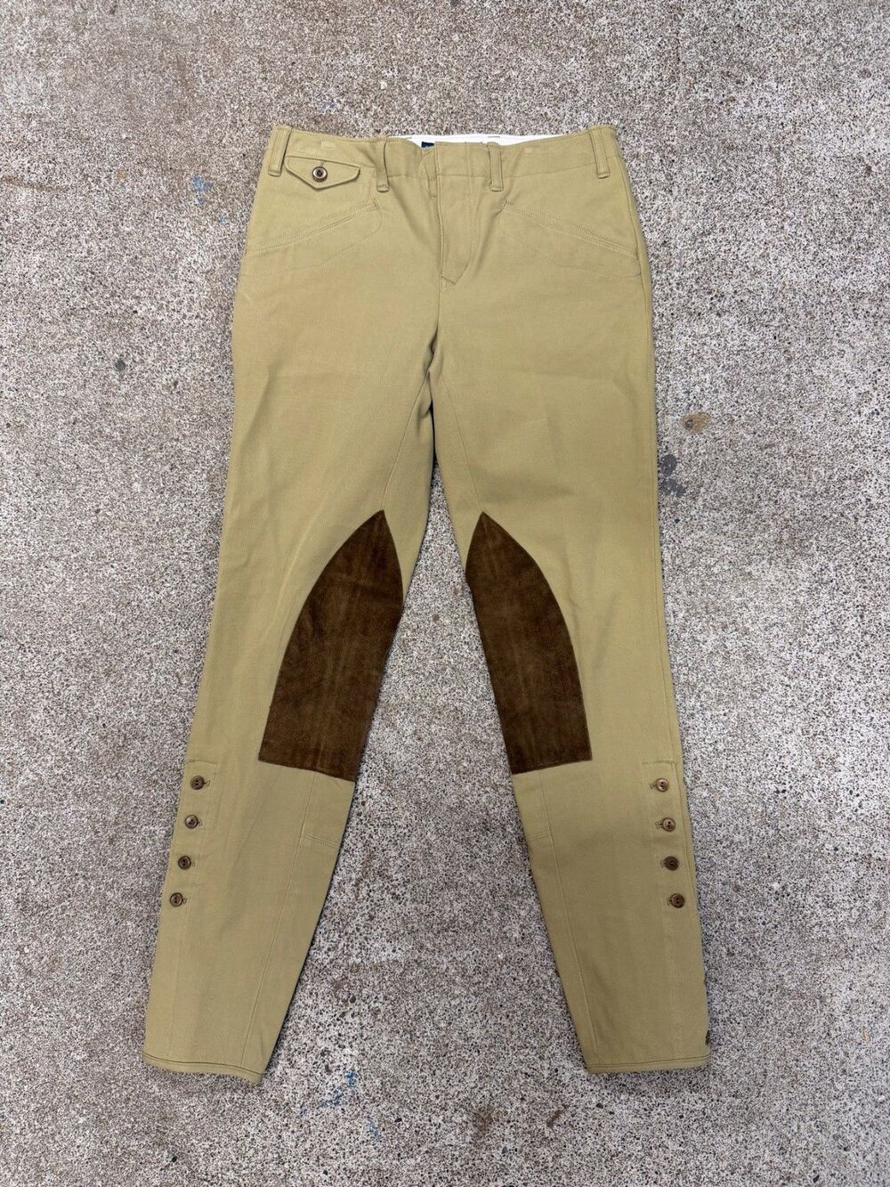 Vintage Ralph Lauren Sport Equestrian Horse Riding Pants Sz 4 with Calf Leather